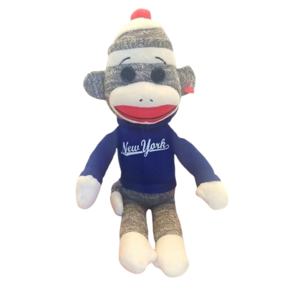 Ty Beanie Babies New York Sock Monkey Blue Plush 2012
